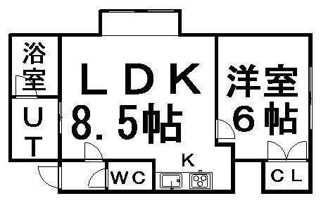 メゾンドール菊水(1DK/2階)の間取り写真