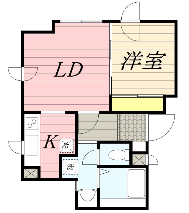 ワイエム南平岸(1K/1階)の間取り写真