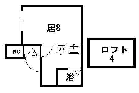AMS清田2-1B棟(ワンルーム/2階)の間取り写真