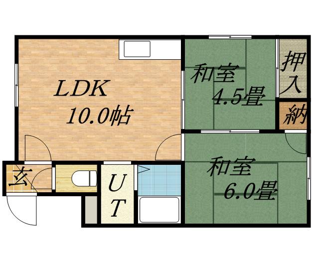 アベニューⅠ(2LDK/1階)の間取り写真
