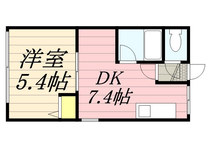 シティハイム水車町(1DK/2階)の間取り写真