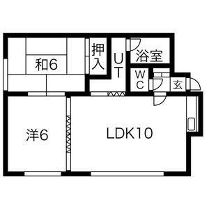 レジデンスヒルトップⅠ(2LDK/2階)の間取り写真