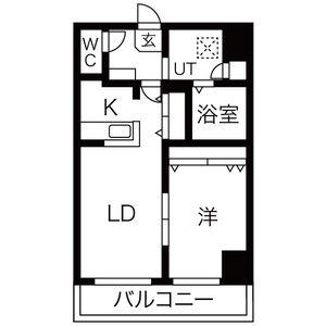 メトロ月寒中央(1LDK/7階)の間取り写真