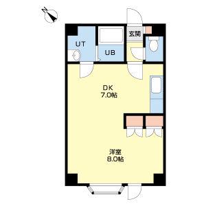 αNEXT本通第2(1DK/1階)の間取り写真
