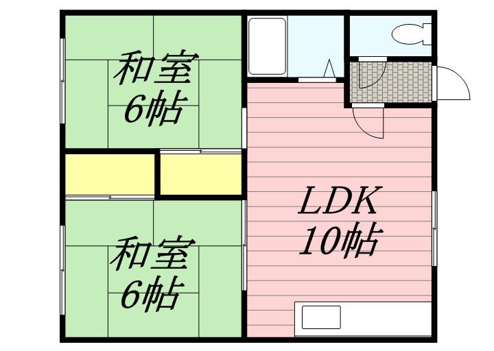 菊水ハイツ(2LDK/2階)の間取り写真