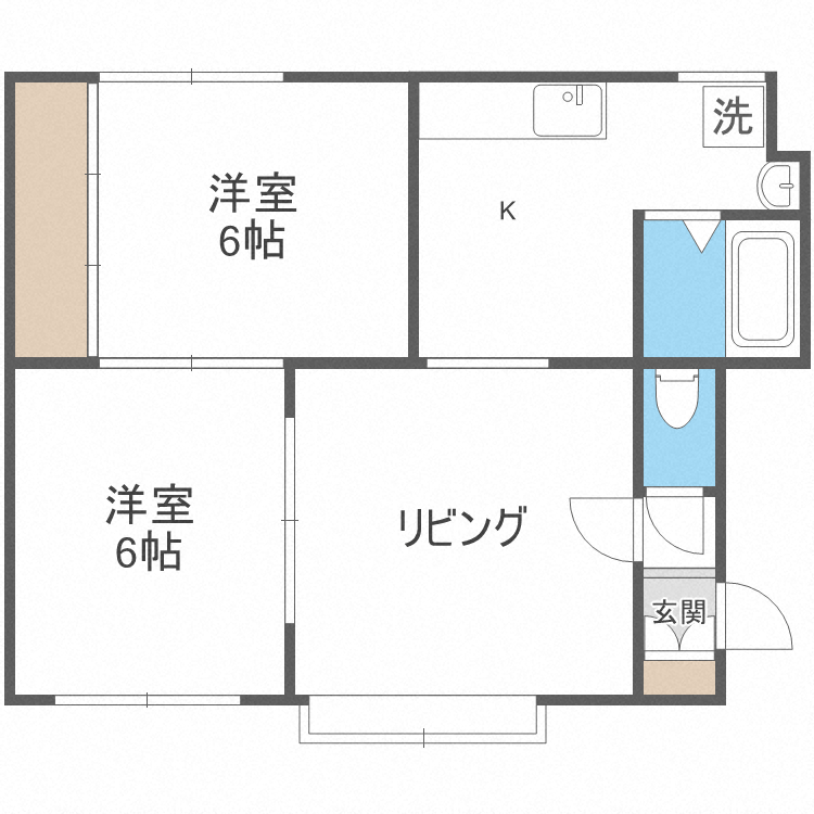サンハイツ(2LDK/1階)の間取り写真