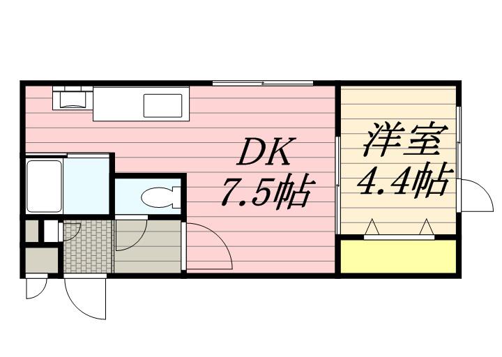 ジプソフィラ312(1DK/4階)の間取り写真