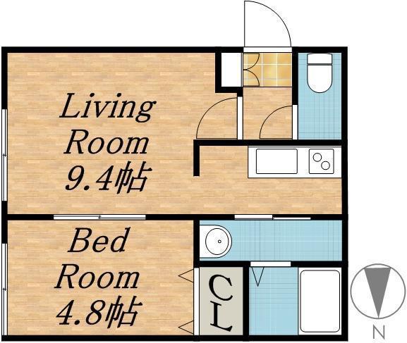 シェリエ平岸(1LDK/4階)の間取り写真