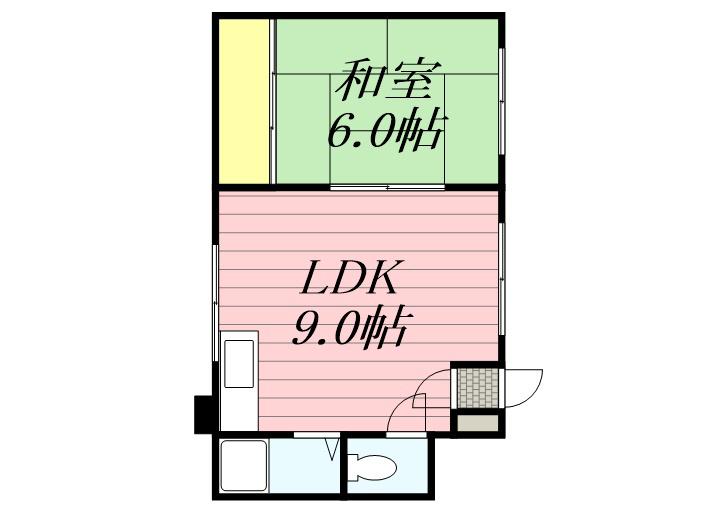 南郷18ビル(1LDK/4階)の間取り写真