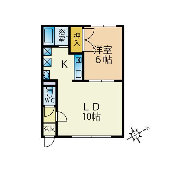 さくらハイツⅡ(1LDK/2階)の間取り写真