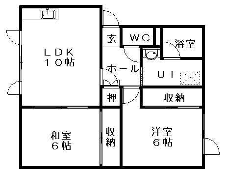 ロマーノ(2LDK/2階)の間取り写真