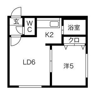 パレットハイツ(1LDK/2階)の間取り写真