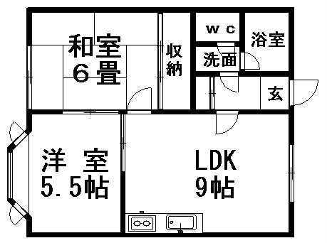 オーシャンビレッジ真栄(2DK/3階)の間取り写真