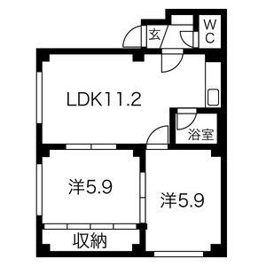 リ・ビエール(2LDK/2階)の間取り写真
