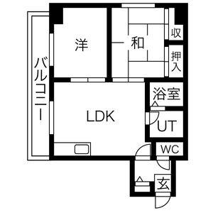 ビッグバーンズマンション東札幌Ⅳ(2LDK/8階)の間取り写真