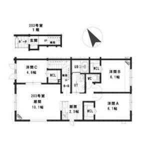 ルミエール2・4Ⅳ(3LDK/2階)の間取り写真