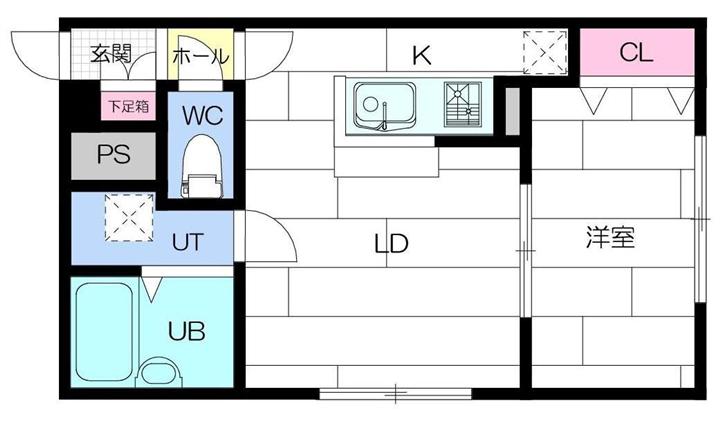 アムール文京台(1LDK/1階)の間取り写真