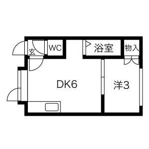 ライフステージ栄通(1DK/2階)の間取り写真
