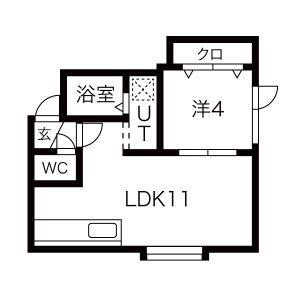 アークコート美園Ⅱ(1LDK/2階)の間取り写真