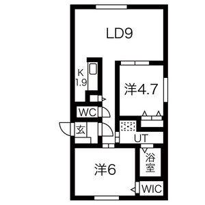 シュア・コート月寒(2LDK/2階)の間取り写真