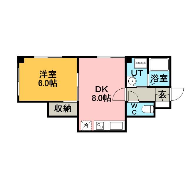 ブルメンブルグ(1DK/4階)の間取り写真