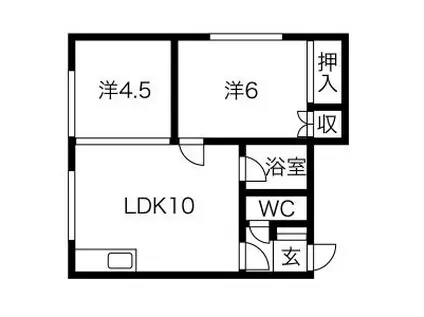 イフト元町(2LDK/2階)の間取り写真