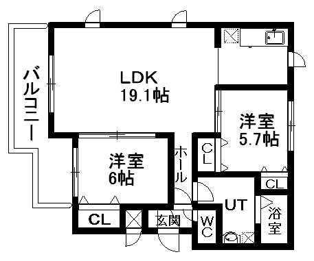 メゾン・ド・パフィオ(2LDK/3階)の間取り写真