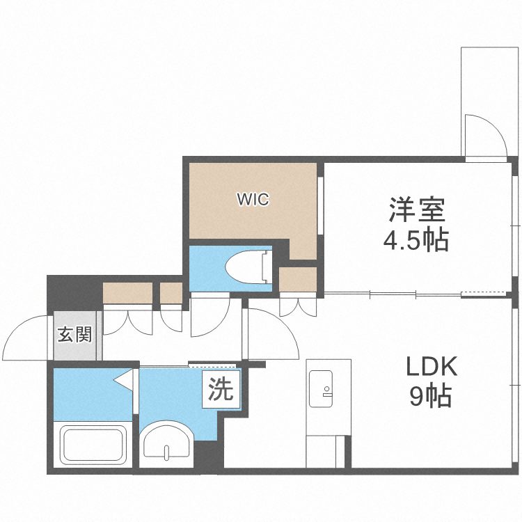 カーサAT美園38(1LDK/1階)の間取り写真