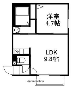 HTS東札幌(1LDK/2階)の間取り写真