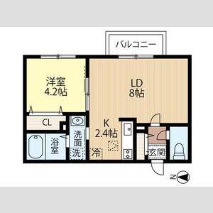 SORTE117(1LDK/4階)の間取り写真