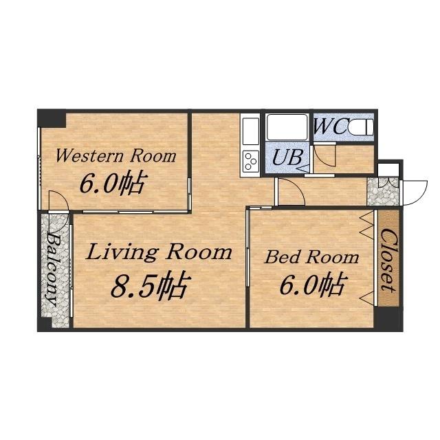 エスパシオ白石(2LDK/3階)の間取り写真