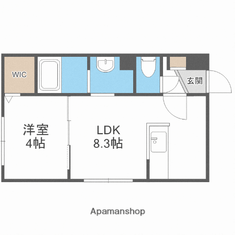 LIEN KITAHIROSHIMAⅢ(1LDK/4階)の間取り写真