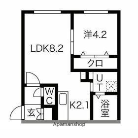 東札幌5-5MS(1LDK/1階)の間取り写真