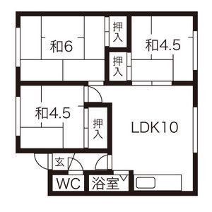 北信ハイツA(3LDK/3階)の間取り写真