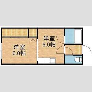 エムズコーポ(1DK/2階)の間取り写真