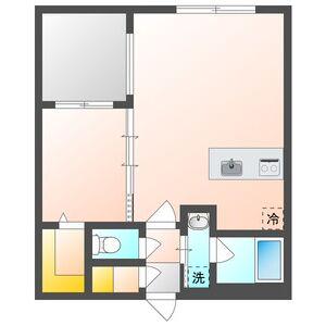 カレラ学園前(1LDK/1階)の間取り写真