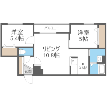 MIREI(2LDK/2階)の間取り写真