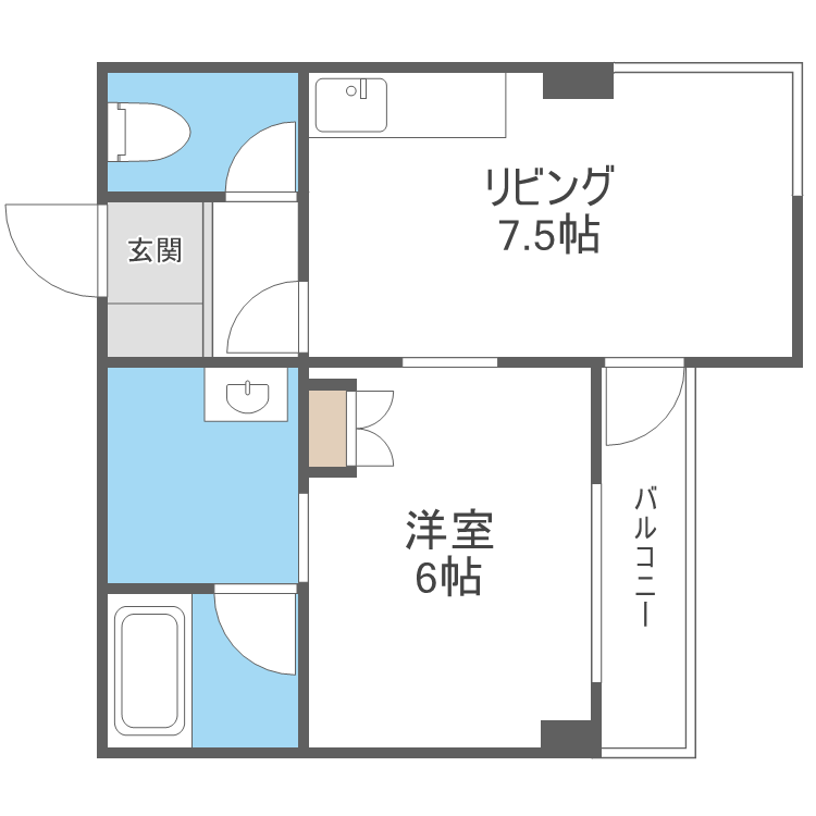 タイム15(1DK/1階)の間取り写真