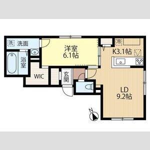 ブリーゼ中の島(1LDK/4階)の間取り写真