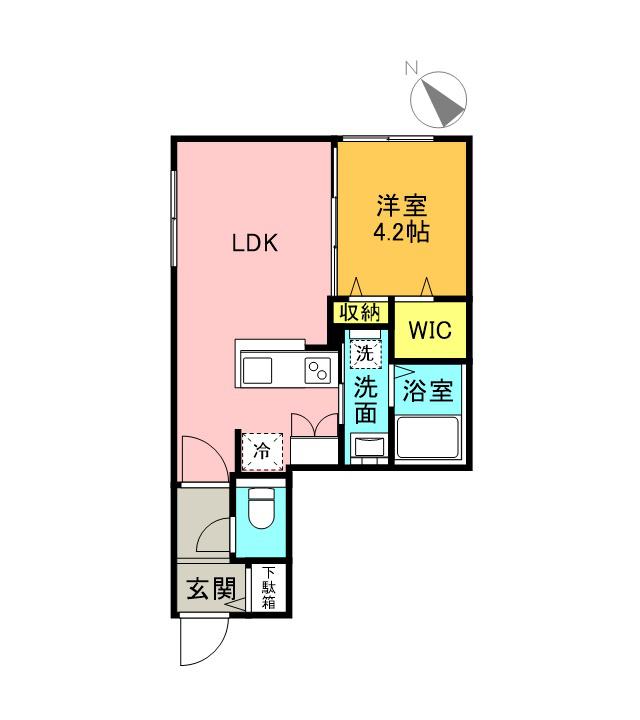 PREMIER IST NAKANOSHIMA(1LDK/1階)の間取り写真