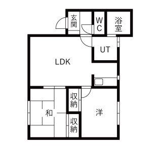 グリーンヒルB(2LDK/3階)の間取り写真