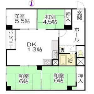 ハイツアカシヤ(4LDK/3階)の間取り写真