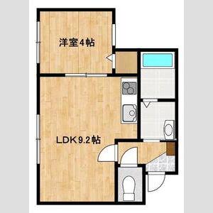 LIEN F・VILLAGE(1LDK/4階)の間取り写真