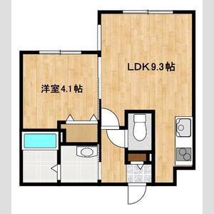 LIEN F・VILLAGE(1LDK/3階)の間取り写真