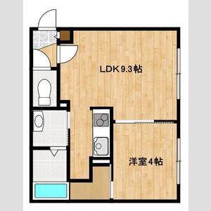 LIEN F・VILLAGE(1LDK/4階)の間取り写真