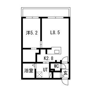 LEJONS GARDEN(1LDK/3階)の間取り写真