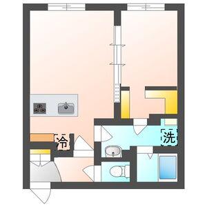 月寒中央通9丁目(1LDK/4階)の間取り写真