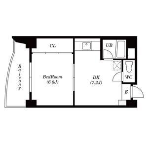 アベニールプルミエ(1DK/4階)の間取り写真