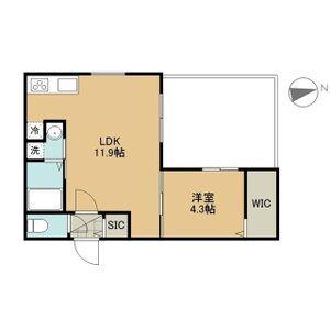 PARICI南平岸(1LDK/1階)の間取り写真