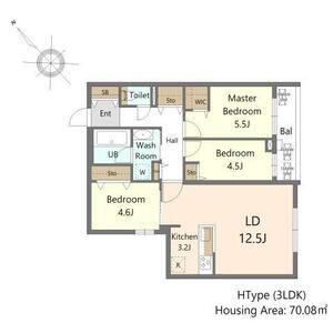 SーRESIDENCE東札幌BLING(3LDK/4階)の間取り写真